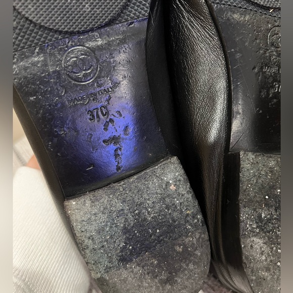 Authentic Chanel Black Ballet Flats with patent toe cap - Picture 8 of 10
